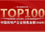 观点指数·2019年1-11月中国房地产企业权益销售金额TOP100